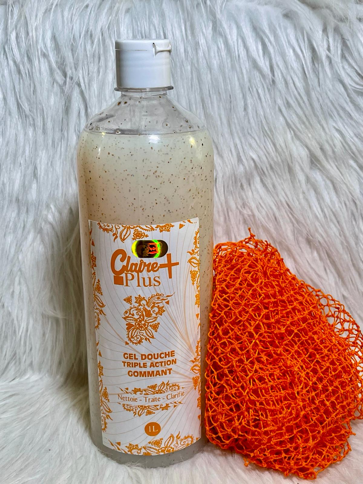claire plus gel de douche ultra blanchissant 3 en 1 action rapide exfoliant gommant anti imperfections
