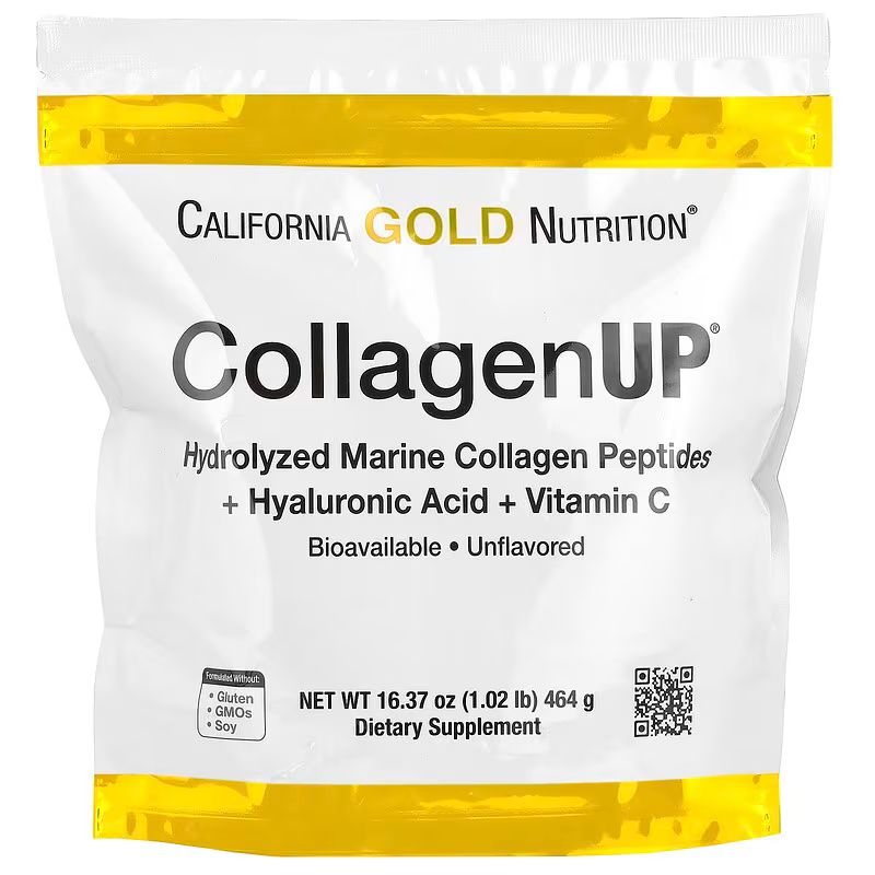 California Gold Nutrition, CollagenUP® Peptides de collagène marin hydrolysé à l'acide hyaluronique et à la vitamine C, Non aromatisés, 206g, 464g, 997g