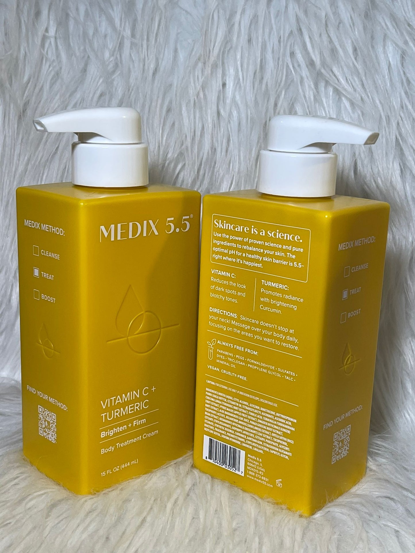 Medix 5.5, lot de 2 Crèmes Vitamine C et curcuma, Crème raffermissante et illuminatrice Ultra éclaircissant anti imperfection zéro tâche , 444 ml