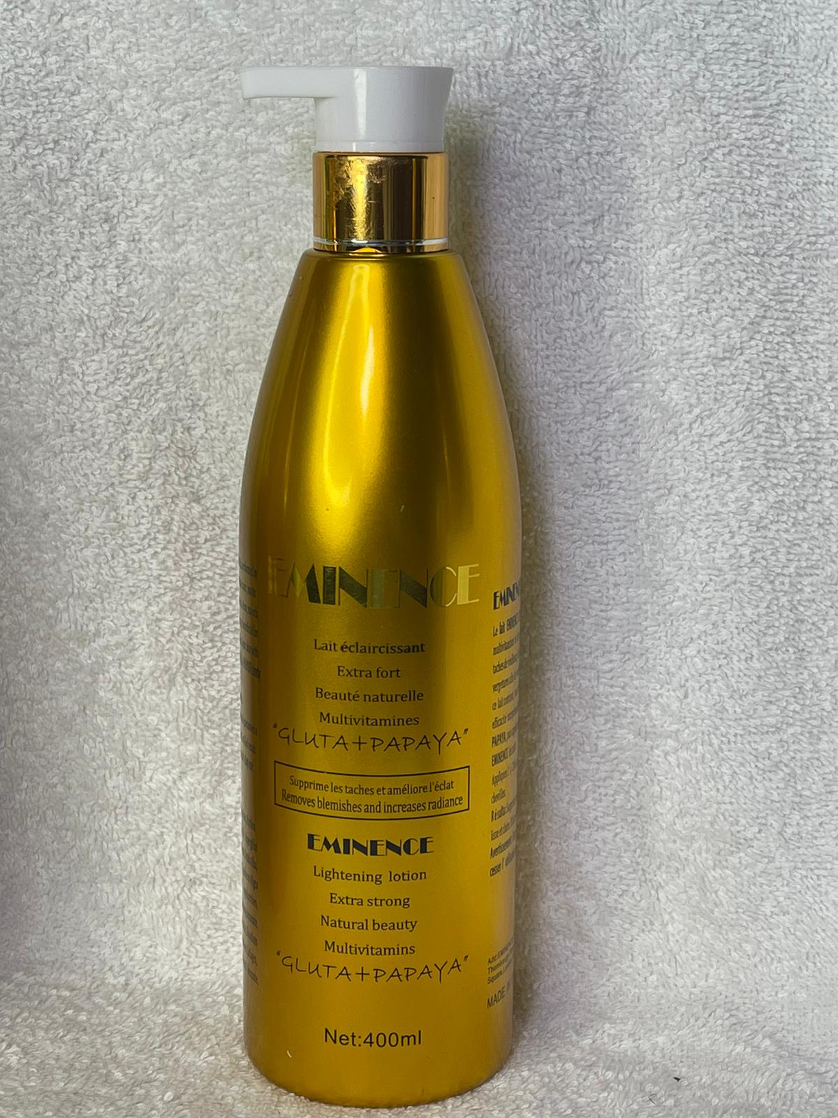 EMINENCE LAITGLUTA PAPAYA ÉCLAIRCISSANT UNIFIANT HYDRATANT NOURRISSANT EXTRAT FORT MULTIVITAMINÉ