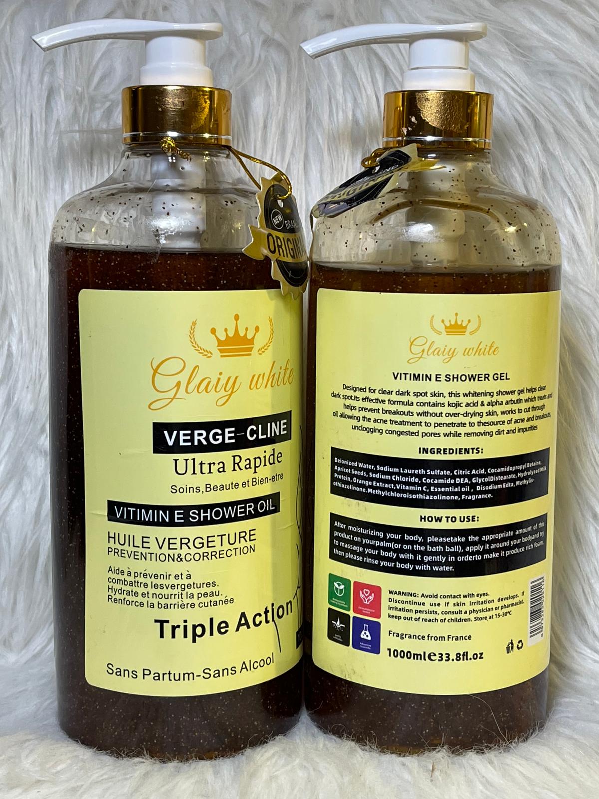 GEL DE DOUCHE VERGE-CLINE ULTRA ÉCLAIRCISSANT ULTRA RAPIDE TRAITEMENT DES VERG ETURES
