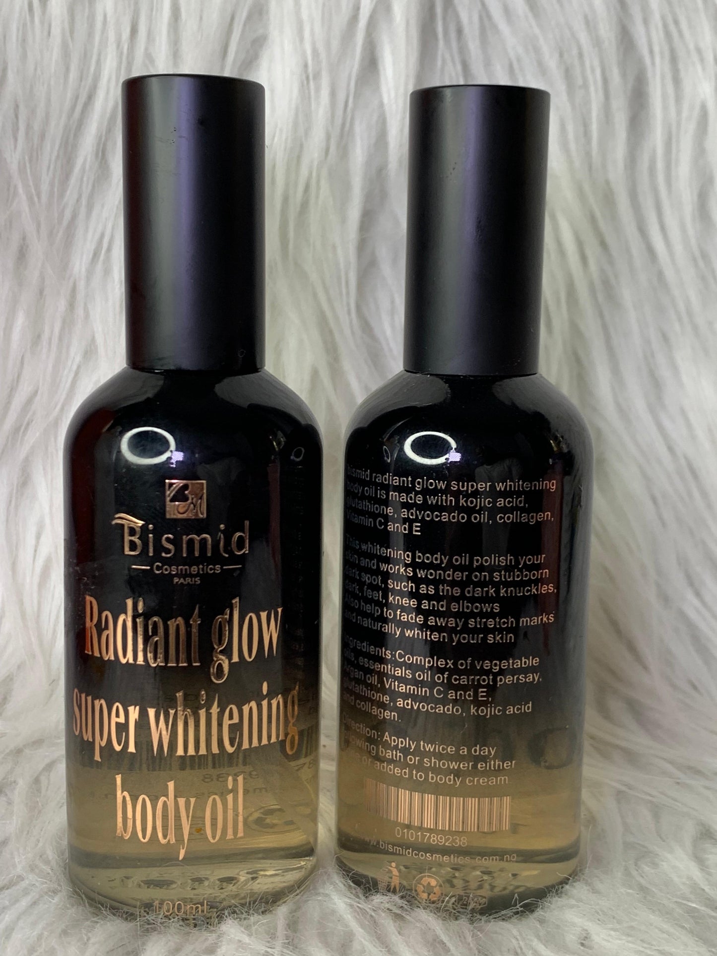BISMID RADIANT GLOW SUPER WHITENING BODY OIL HUILE ULTRA BLANCHISSANTE NOURRISSANTE ANTI IMPERFECTION