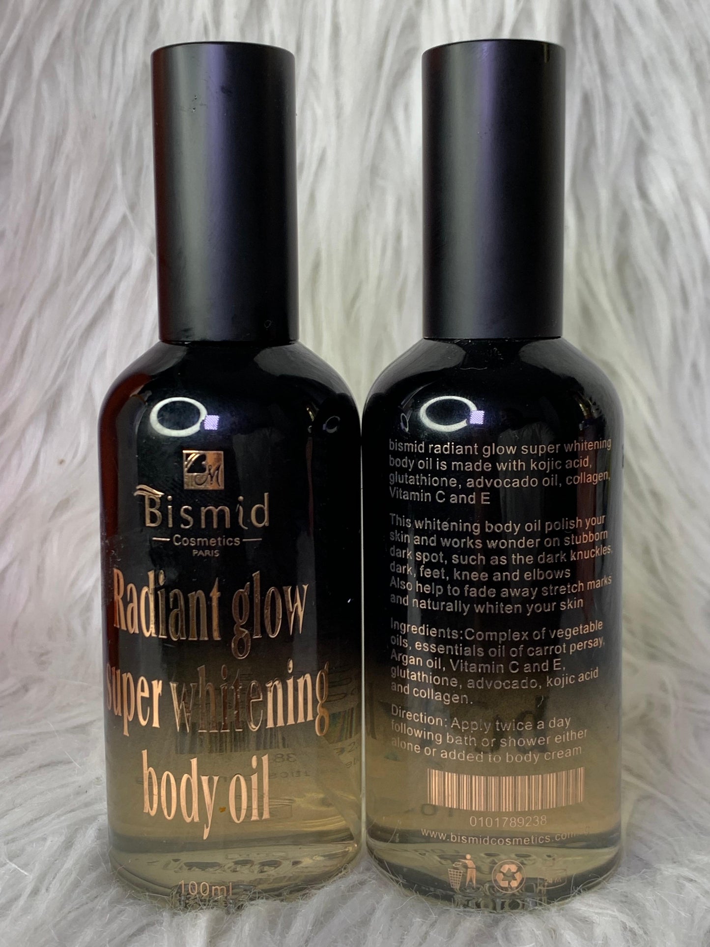 BISMID RADIANT GLOW SUPER WHITENING BODY OIL HUILE ULTRA BLANCHISSANTE NOURRISSANTE ANTI IMPERFECTION