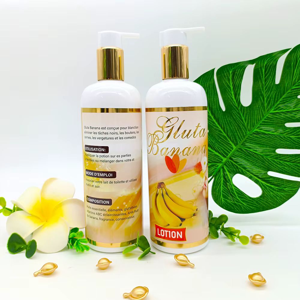 GLUTA BANANA – Lotion Corporelle Ultra Éclaircissante Anti-Imperfections – 500 ml