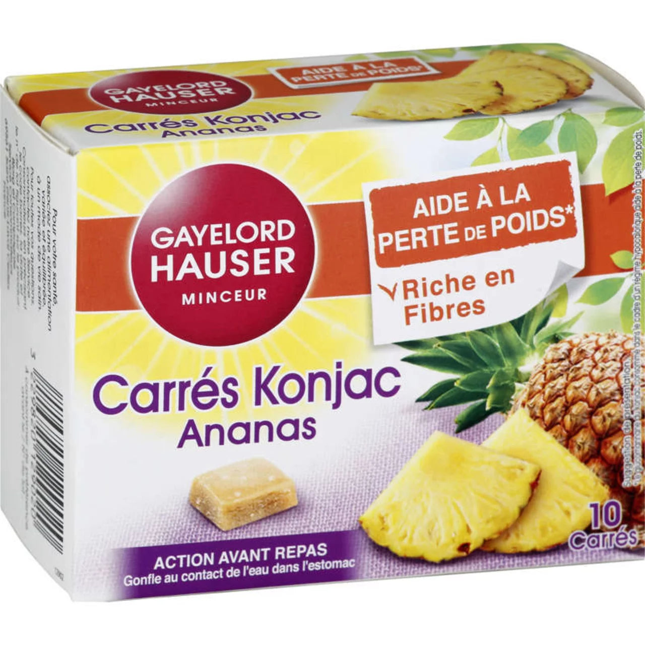 Carrés coupe faim ananas GAYELORD HAUSER 10 unités 100g