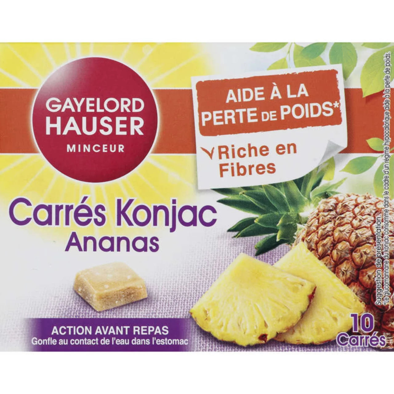 Carrés coupe faim ananas GAYELORD HAUSER 10 unités 100g