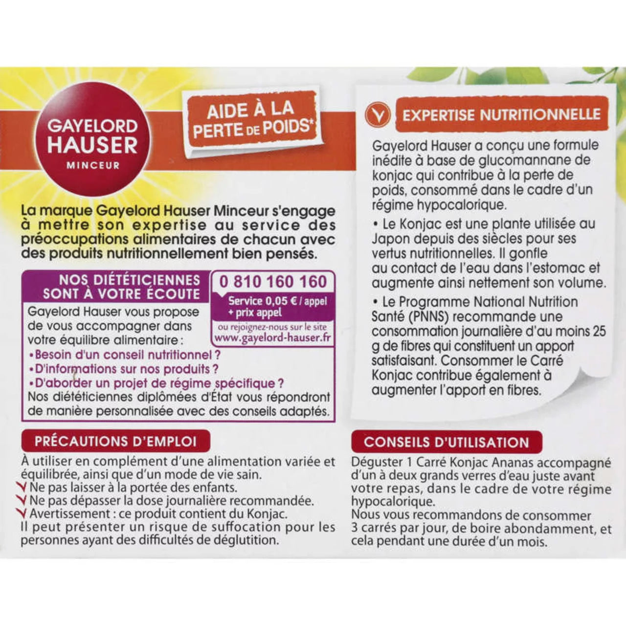 Carrés coupe faim ananas GAYELORD HAUSER 10 unités 100g