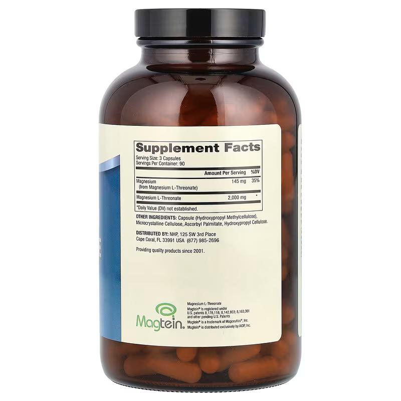 Dr. Mercola, L-thréonate de magnésium, 90 ou 270 capsules ultra éfficace