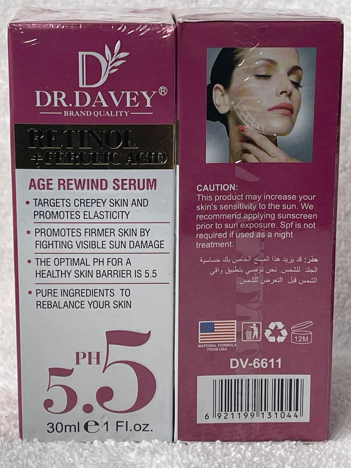 DR. DAVEY SERUM RETINOL FERULIC ACID 30ML REPARE UNIFIE CORRIGE , ANTI AGE ANTI RIDE
