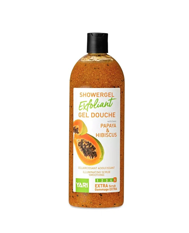 Gel douche Exfoliant Gommant Ultra éclaircissant Papaye Hibiscus poudre d'abricot Moussant et très agréable
