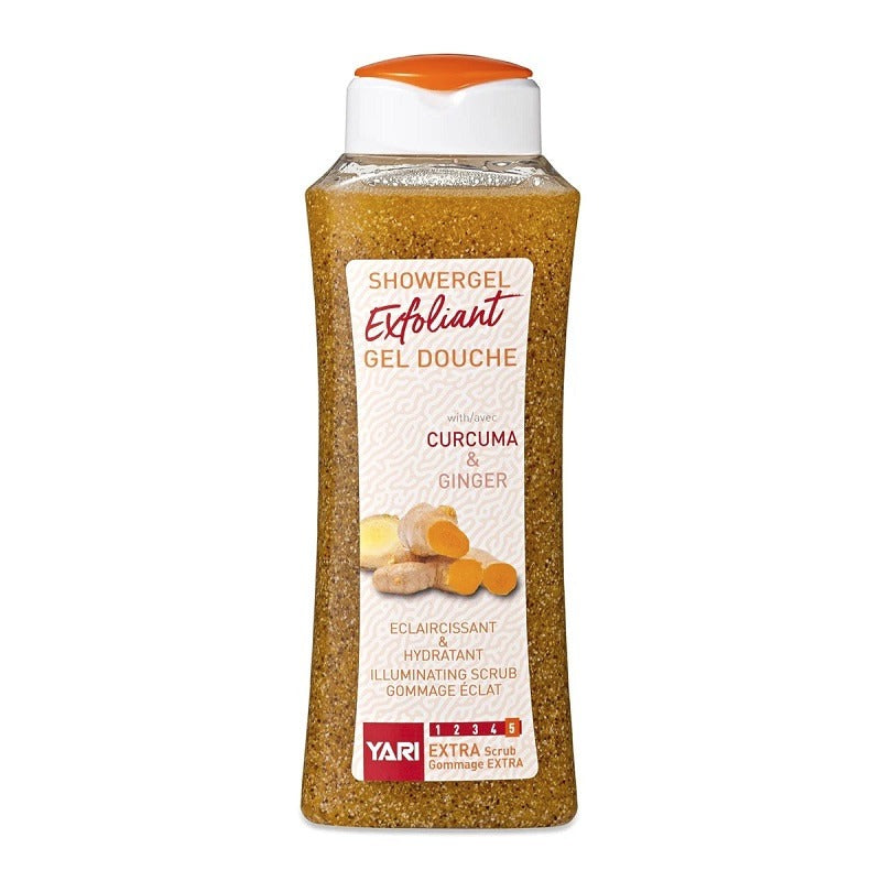 Gel Douche exfoliant Gommant Ultra Éclaircissant Curcuma Gingembre poudre d'abricot pour une peau rayonnante