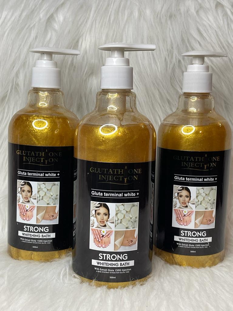GEL DE DOUCHE ULTRA BLANCHISSANT GLUTA ONE INJECTION STRONG GOMMANT EXFOLIANT SOIGNES LES IMPERFECTIONS 500ML