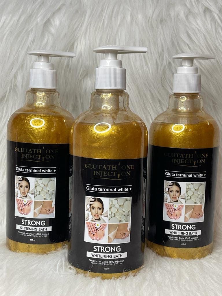 GEL DE DOUCHE ULTRA BLANCHISSANT GLUTA ONE INJECTION STRONG GOMMANT EXFOLIANT SOIGNES LES IMPERFECTIONS 500ML
