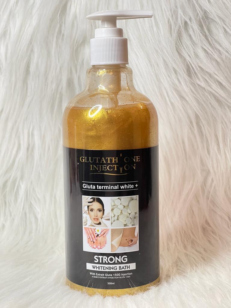 GEL DE DOUCHE ULTRA BLANCHISSANT GLUTA ONE INJECTION STRONG GOMMANT EXFOLIANT SOIGNES LES IMPERFECTIONS 500ML