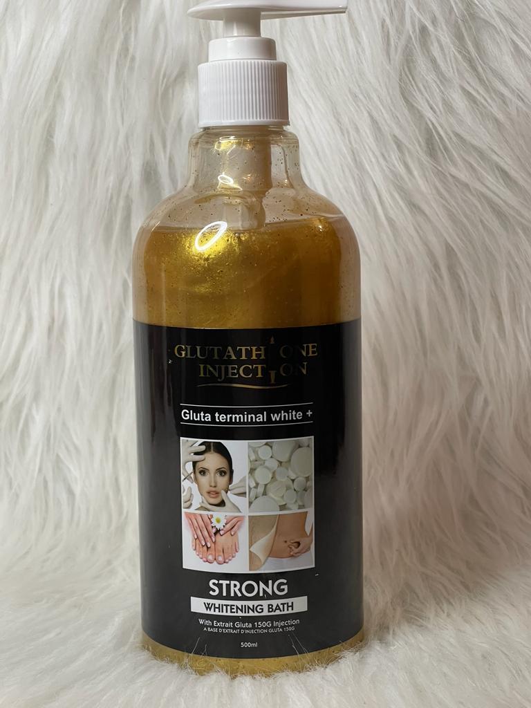 GEL DE DOUCHE ULTRA BLANCHISSANT GLUTA ONE INJECTION STRONG GOMMANT EXFOLIANT SOIGNES LES IMPERFECTIONS 500ML