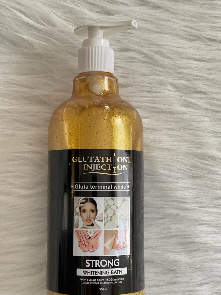 GEL DE DOUCHE ULTRA BLANCHISSANT GLUTA ONE INJECTION STRONG GOMMANT EXFOLIANT SOIGNES LES IMPERFECTIONS 500ML