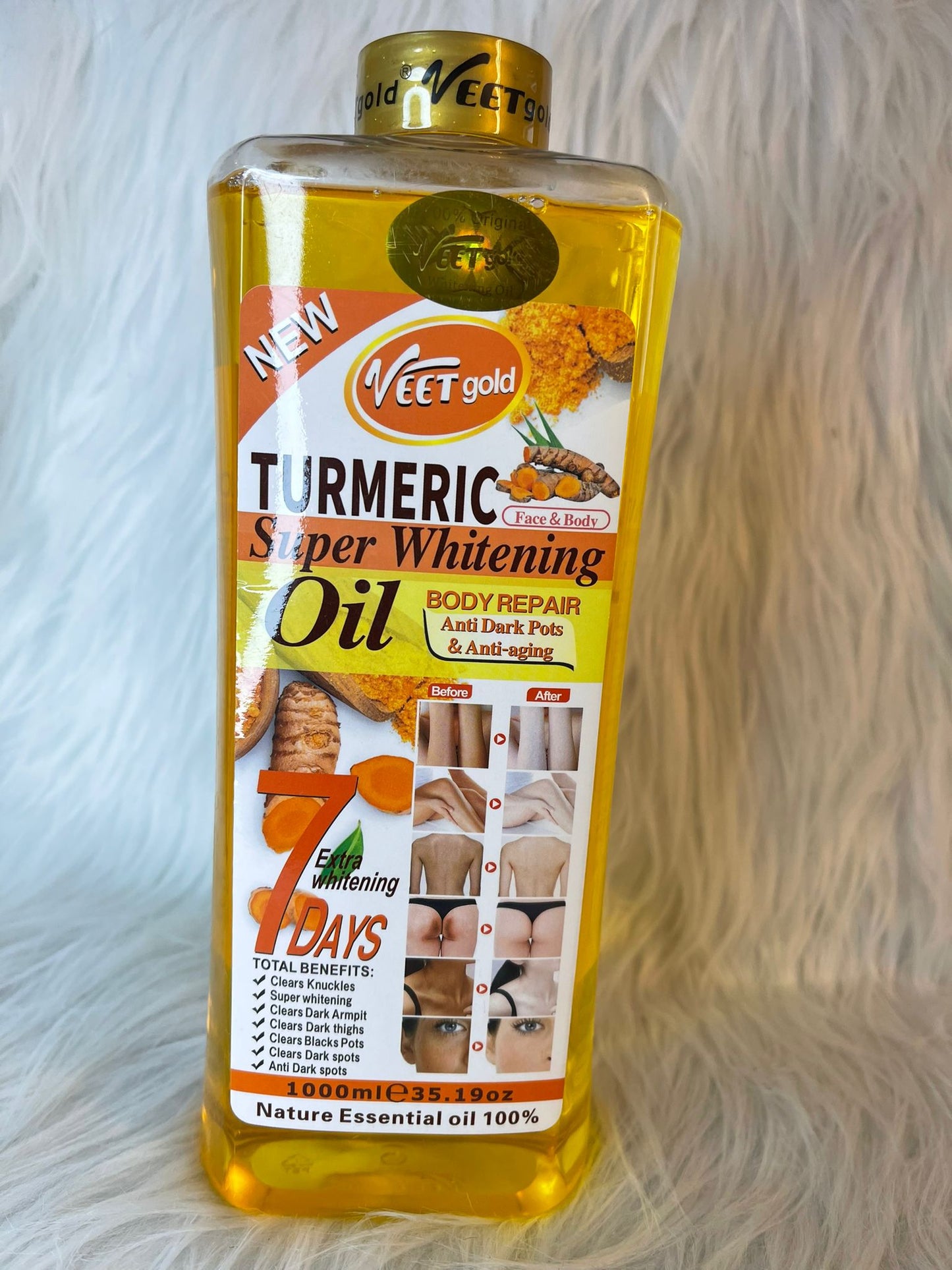 HUILE TURMERIC VEETGOLD ULTRA ÉCLAIRCISSANTE HYDRATANTE ANTI IMPERFECTION