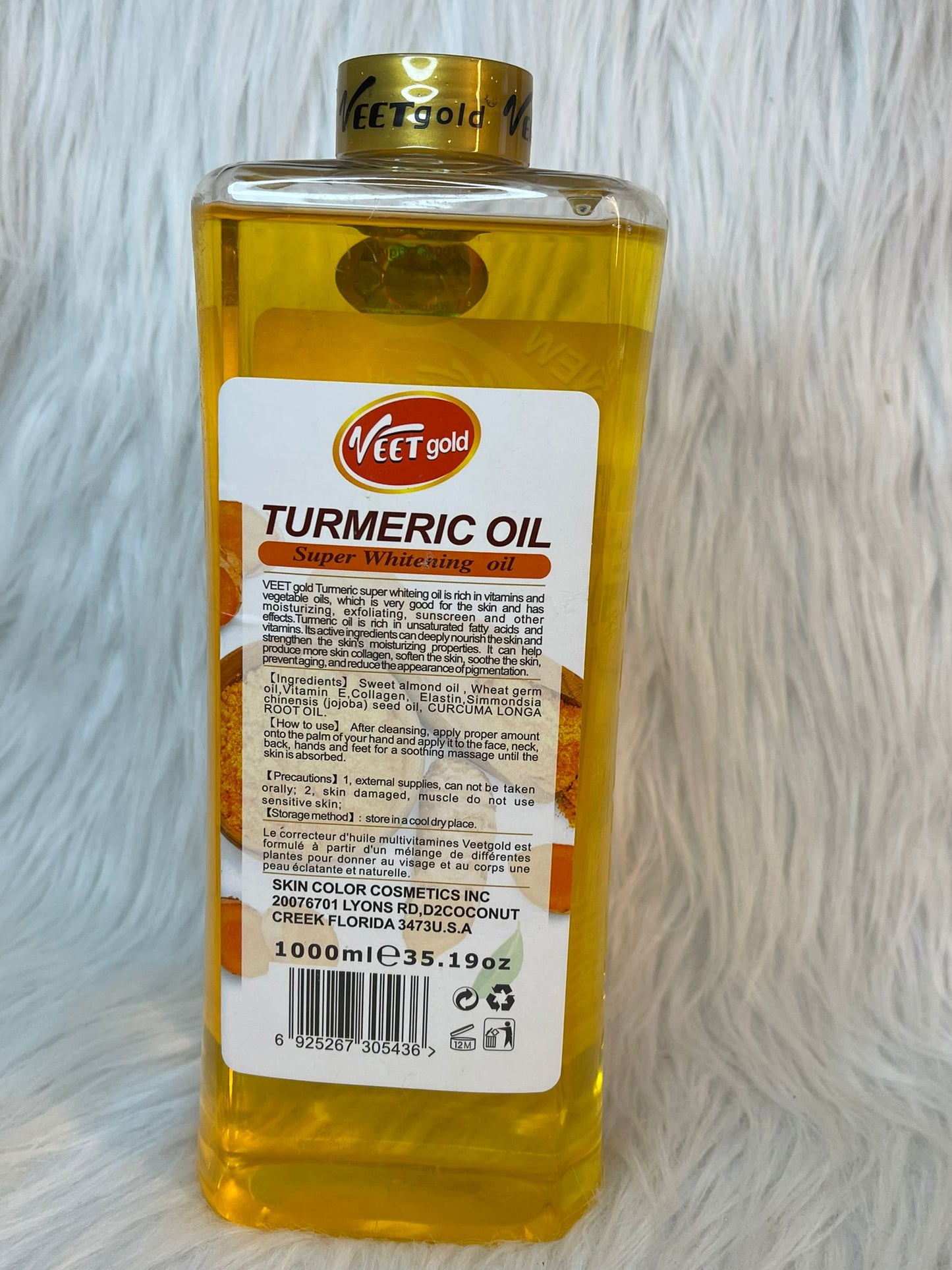 HUILE TURMERIC VEETGOLD ULTRA ÉCLAIRCISSANTE HYDRATANTE ANTI IMPERFECTION