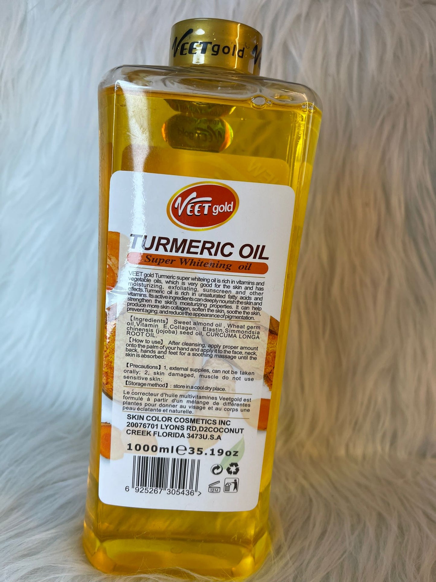 HUILE TURMERIC VEETGOLD ULTRA ÉCLAIRCISSANTE HYDRATANTE ANTI IMPERFECTION