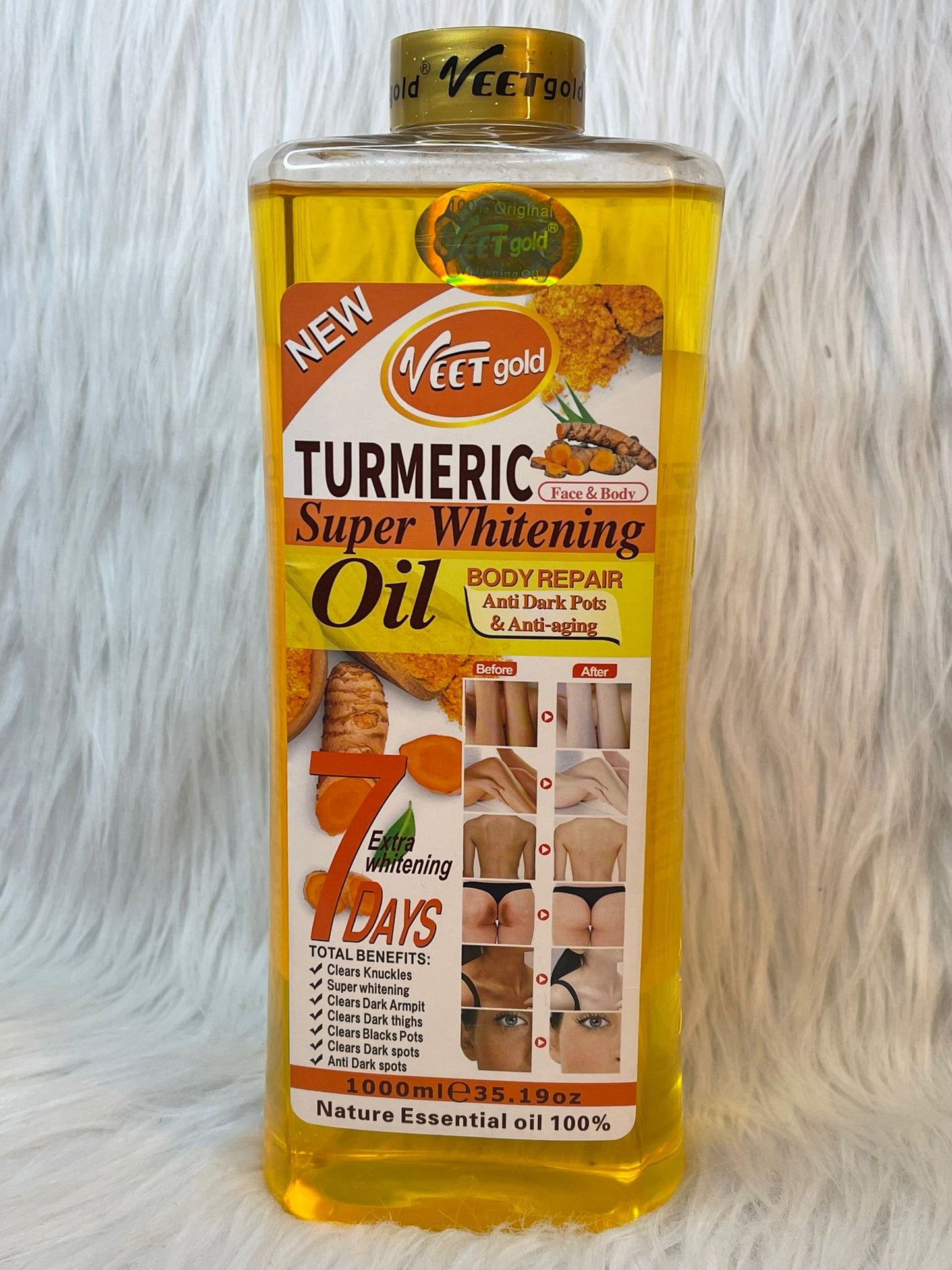 HUILE TURMERIC VEETGOLD ULTRA ÉCLAIRCISSANTE HYDRATANTE ANTI IMPERFECTION
