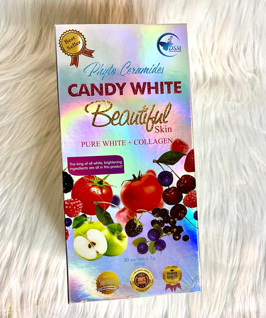 CANDY WHITE BEAUTIFUL COLLAGÈNE ULTRA BLANCHISSANT SOIGNE EN PROFONDEUR LES IMPERFECTIONS