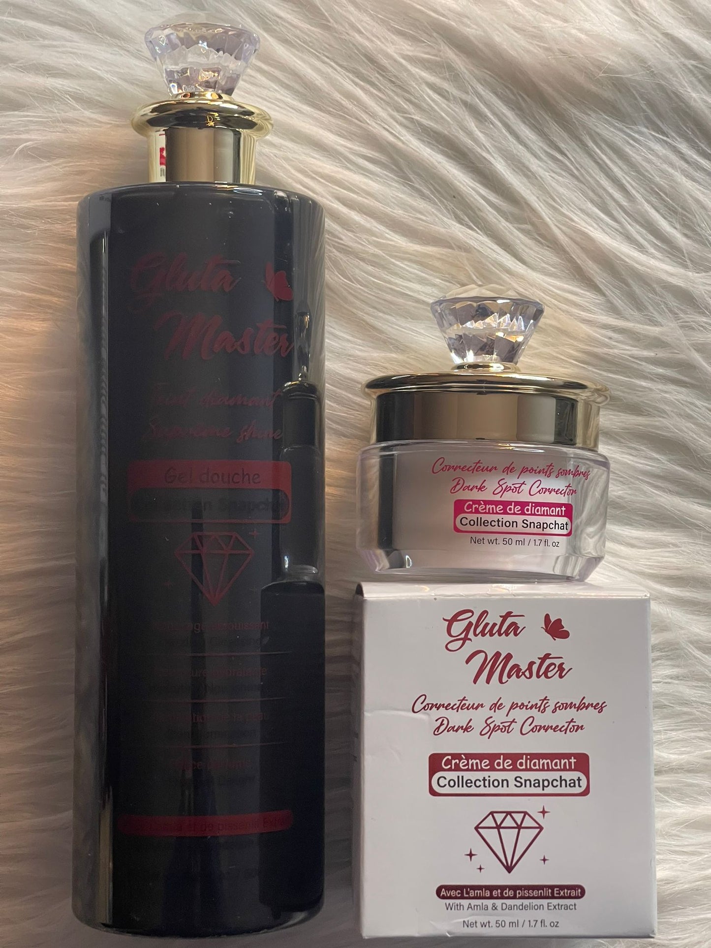GEL DE DOUCHE DIAMANT ULTRA ÉCLAIRCISSANT 24K NOIRE NON SALISSANT ANTI IMPERFECTION