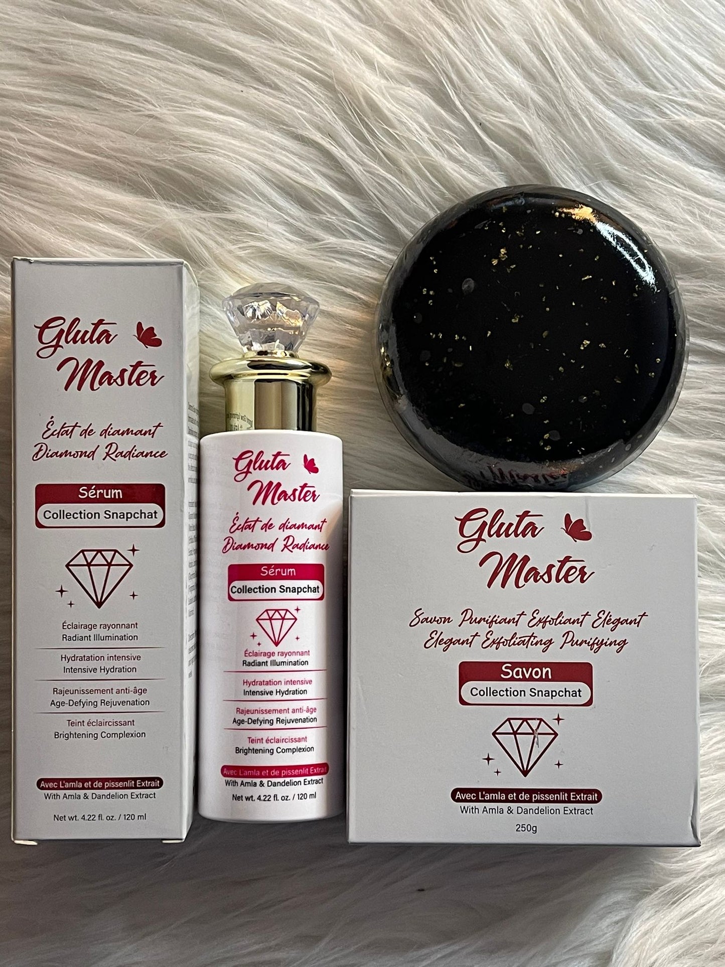 GEL DE DOUCHE DIAMANT ULTRA ÉCLAIRCISSANT 24K NOIRE NON SALISSANT ANTI IMPERFECTION