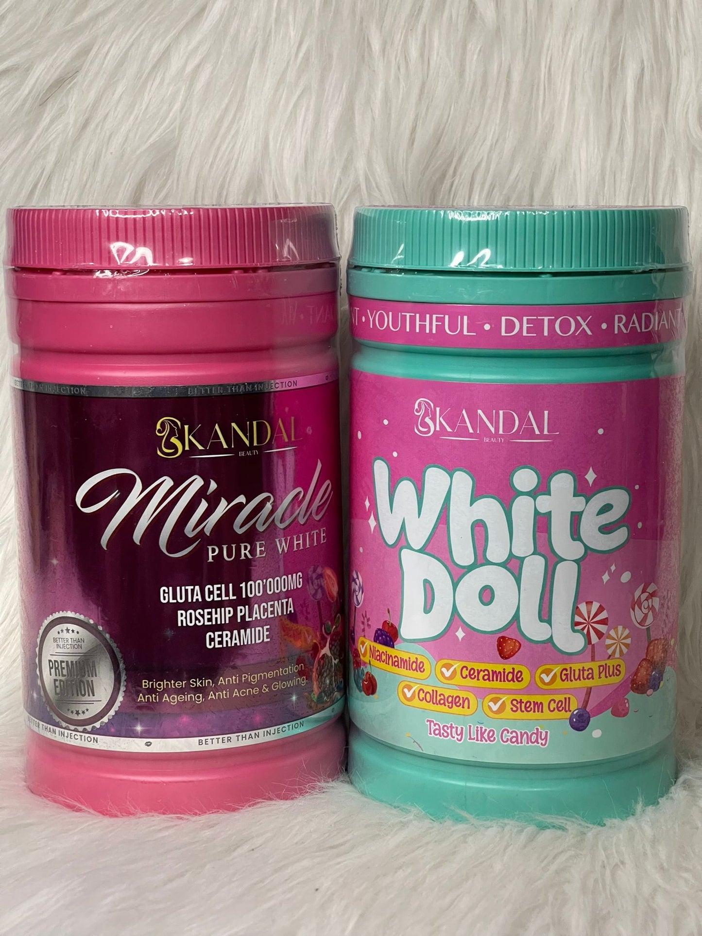 SKANDAL DUO MIRACLE PURE WHITE ET WHITE DOLL COLLAGÈNE GLUTATHIONE ULTRA BLANCHISSANT ANTI IMPERFECTION