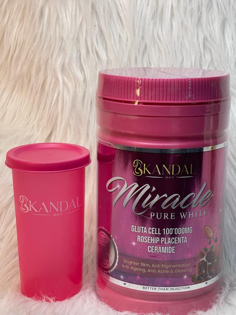 MIRACLE PURE WHITE COLLAGENE GLUTA ULTRA BLANCHISSANT ANTI IMPERFECTIONS 800G DE POUDRE