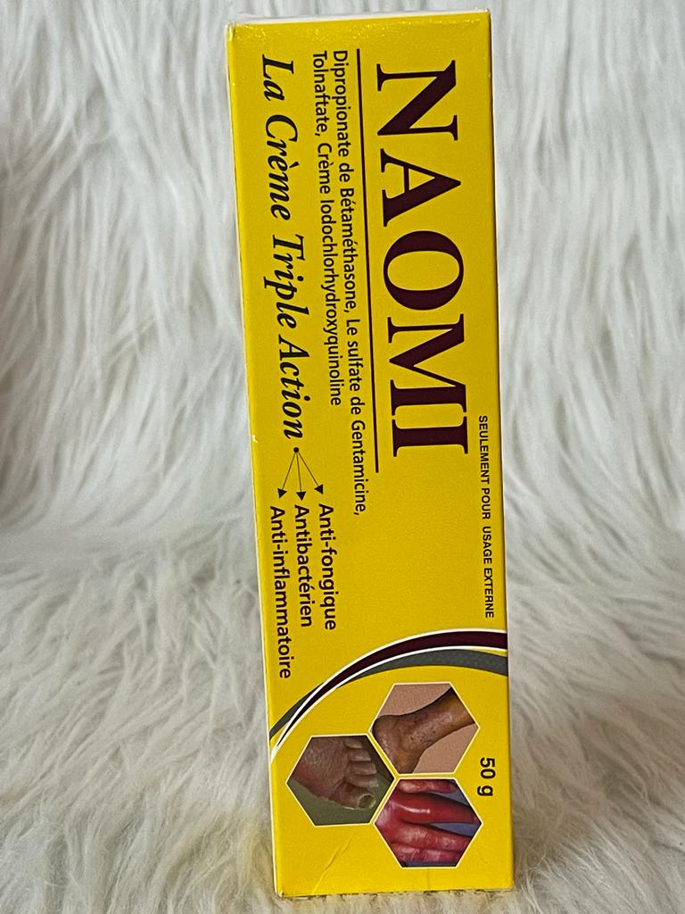 NAOMI CRÈMECrème ANTI FONGIQUE -ANTIBACTERIEN ANTI INFLAMATOIRE SOIGNE EN PROFONDEUR LES IMPERFECTIONS TRIPLE ACTIONS