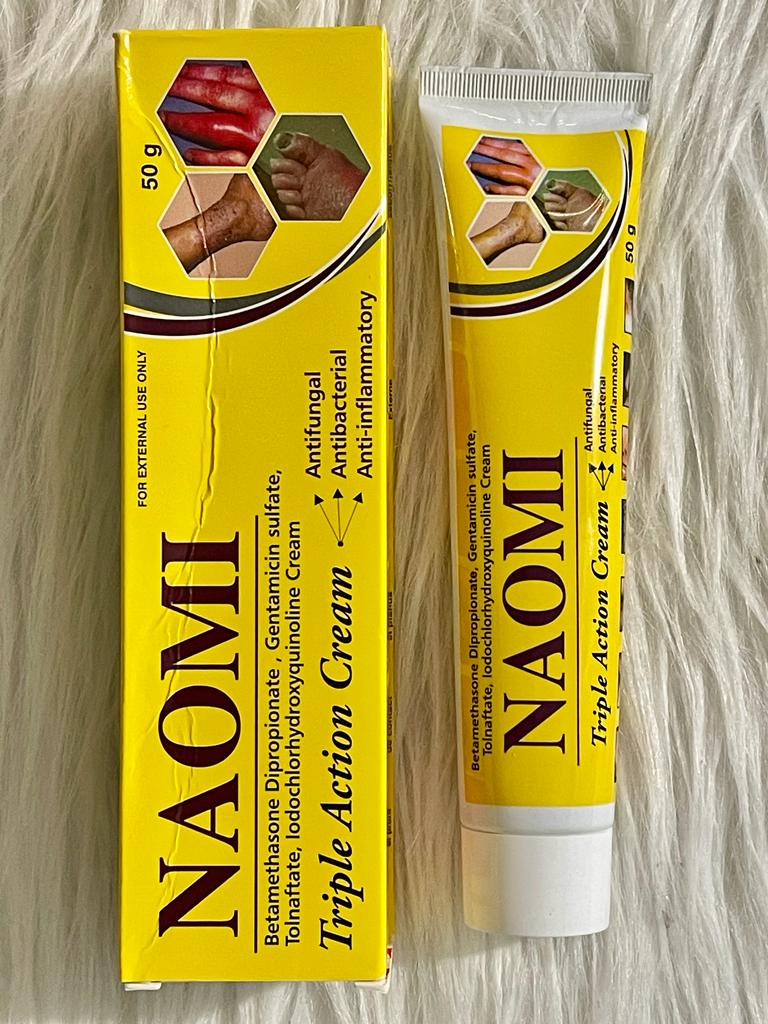 NAOMI CRÈMECrème ANTI FONGIQUE -ANTIBACTERIEN ANTI INFLAMATOIRE SOIGNE EN PROFONDEUR LES IMPERFECTIONS TRIPLE ACTIONS