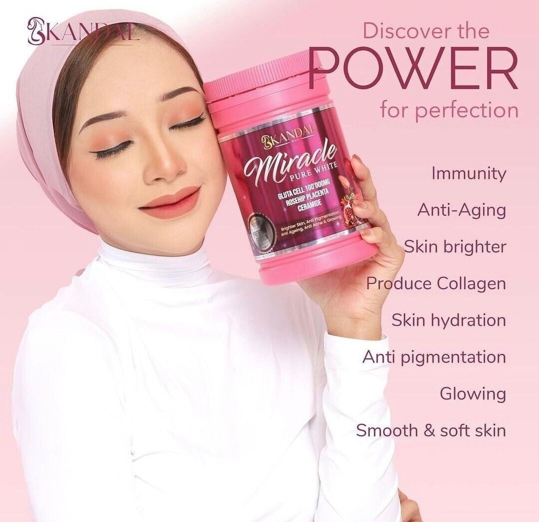 MIRACLE PURE WHITE COLLAGENE GLUTA ULTRA BLANCHISSANT ANTI IMPERFECTIONS 800G DE POUDRE