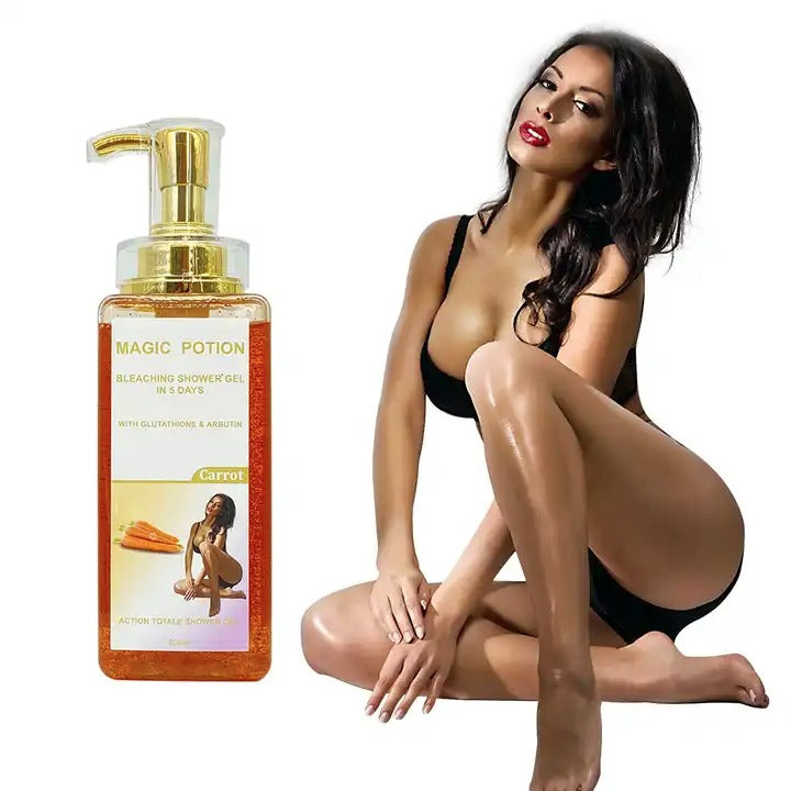 GEL DE DOUCHE ULTRA BLANCHISSANT 5 DAYS GLUTATHIONE ARBUTIN CAROT EXFOLIANT GOMMANT 500 ML