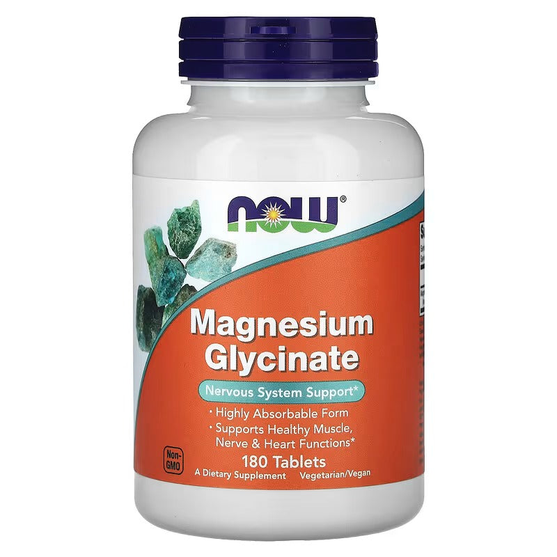 NOW Foods, Glycinate de magnésium 180 comprimés