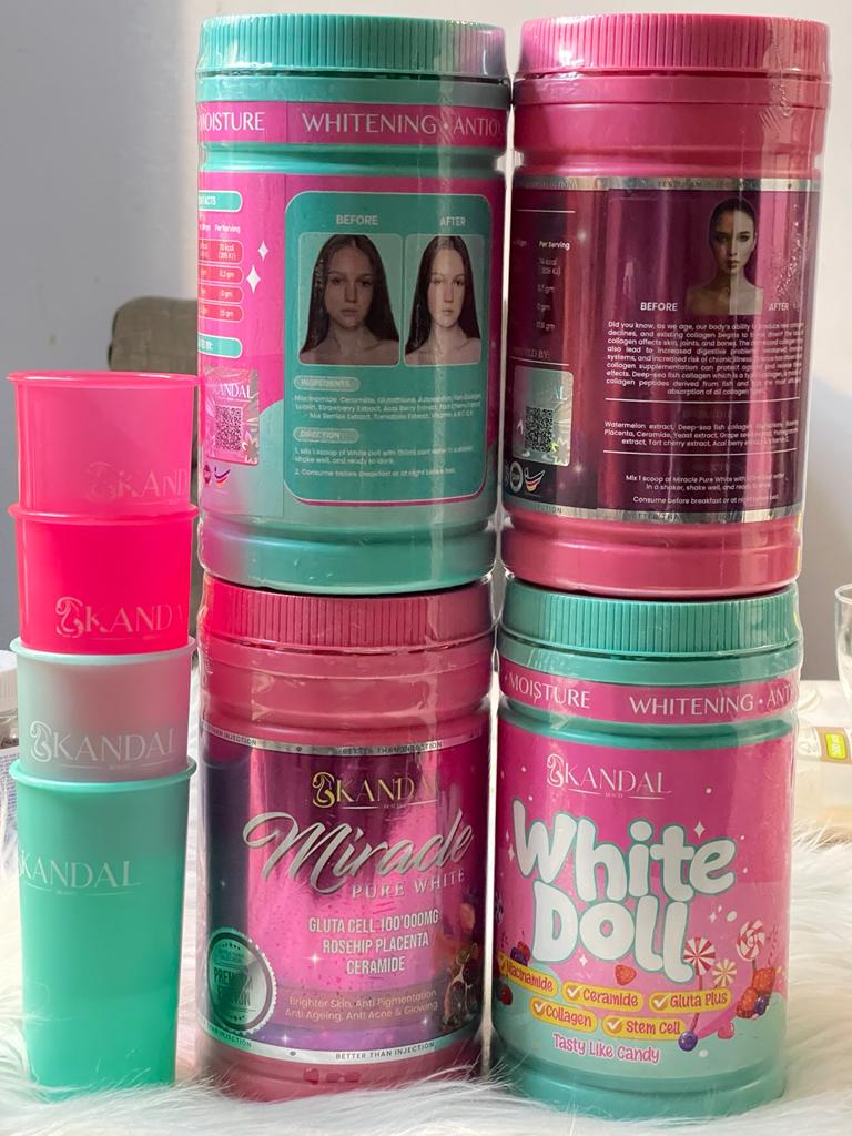 SKANDAL DUO MIRACLE PURE WHITE ET WHITE DOLL COLLAGÈNE GLUTATHIONE ULTRA BLANCHISSANT ANTI IMPERFECTION