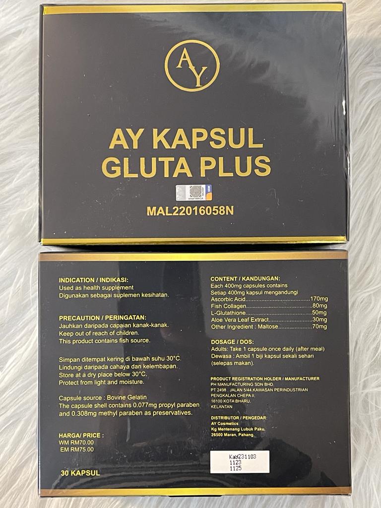 AY KAPSUL GLUTA PLUS CAPSULE ULTRA BLANCHISSANTE ANTI IMPERFECTION