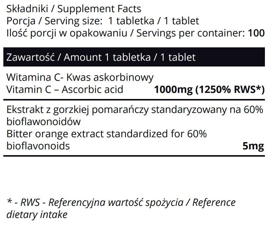 SOWELO Vitamin C 1000mg Acide ascorbique avec des bioflavonoïdes comprimés