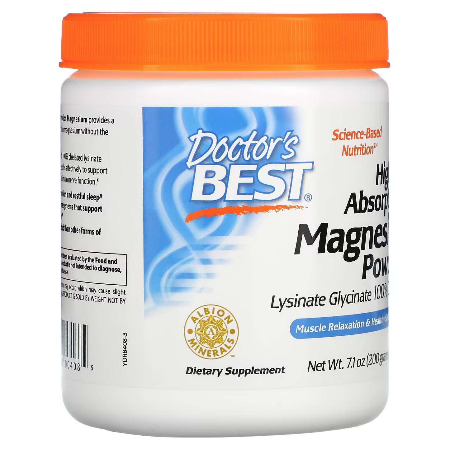 Doctor's Best, Poudre de magnésium à haute absorption, 200 g