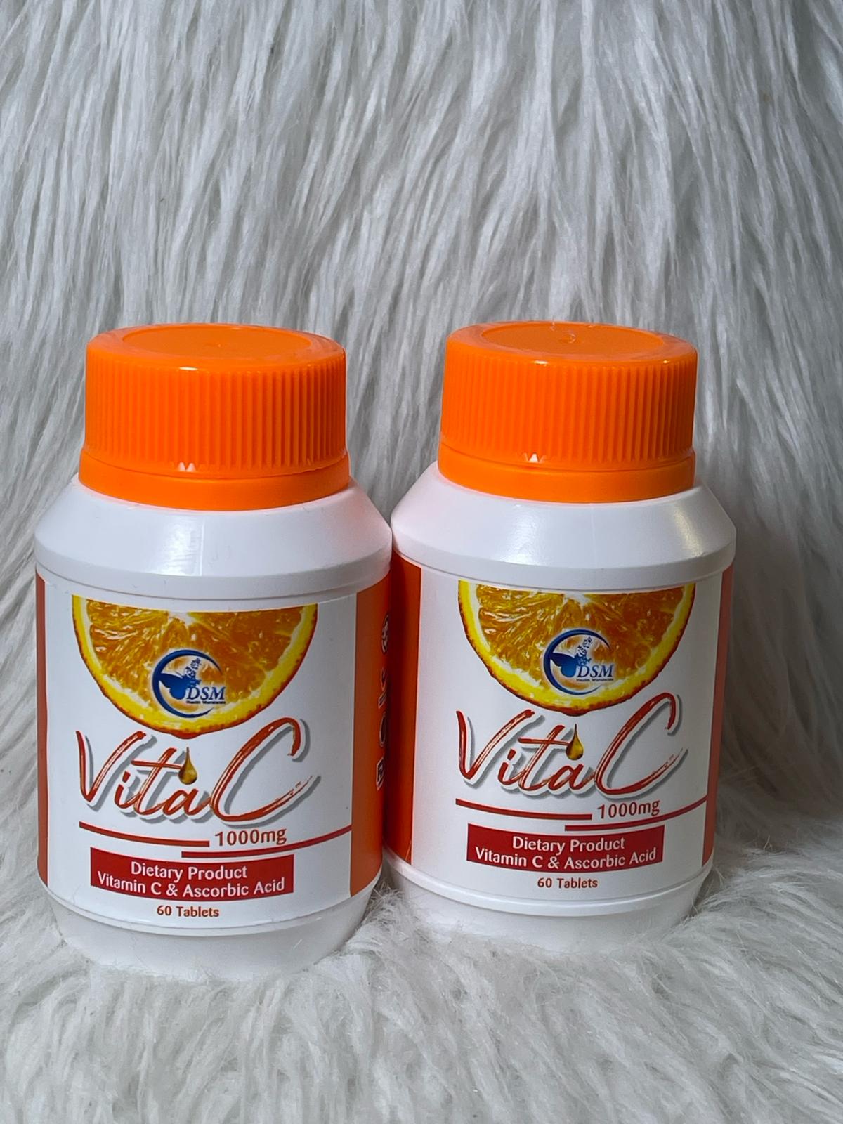 Vitamine c 1000mg & ascorbic acid obligatoire unifie clarifie du glow à la peau