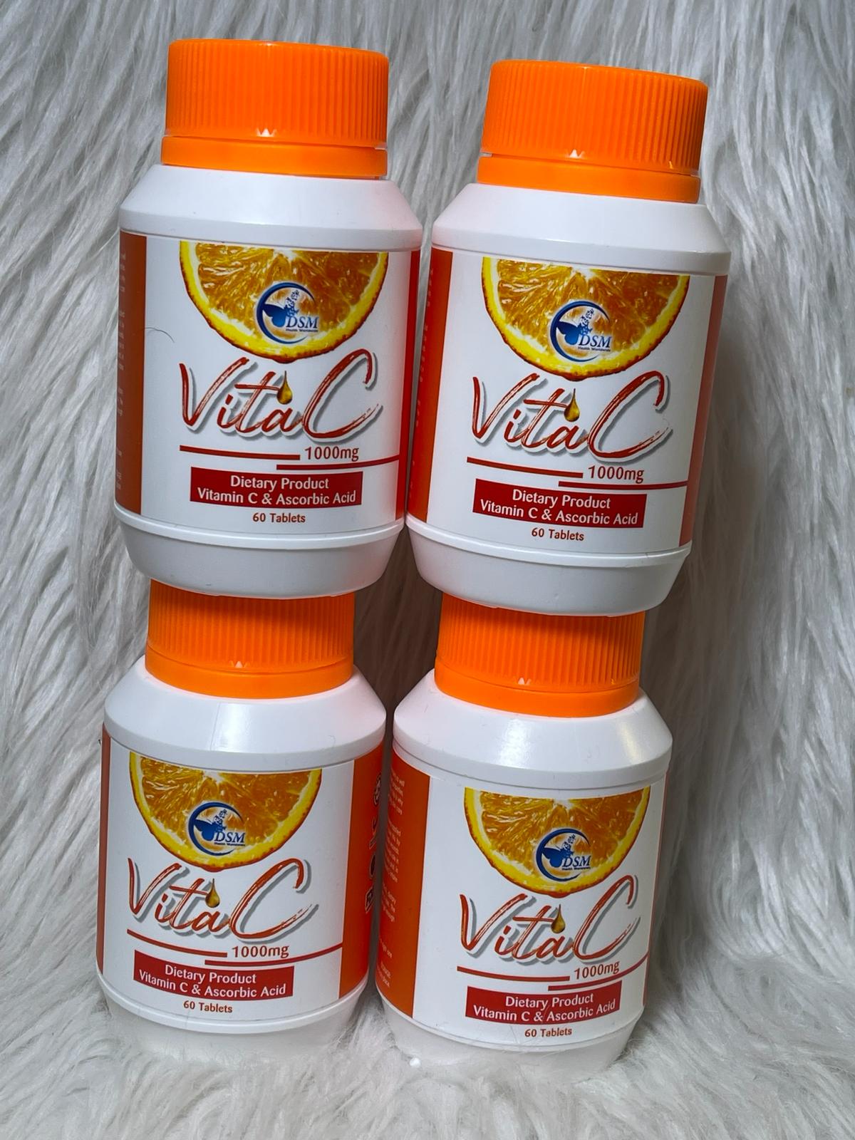 Vitamine c 1000mg & ascorbic acid obligatoire unifie clarifie du glow à la peau