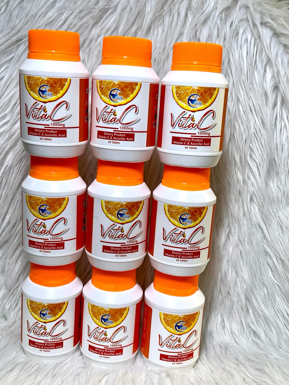 Vitamine c 1000mg & ascorbic acid obligatoire unifie clarifie du glow à la peau