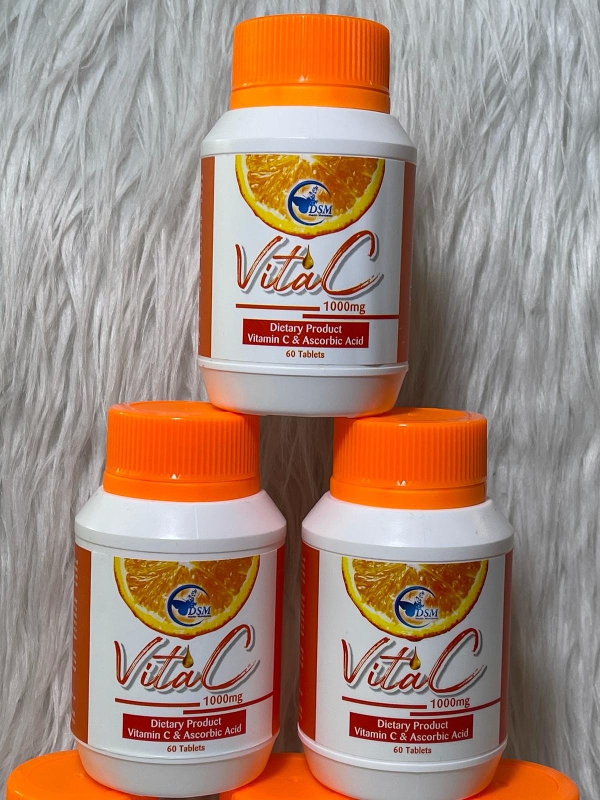 Vitamine c 1000mg & ascorbic acid obligatoire unifie clarifie du glow à la peau