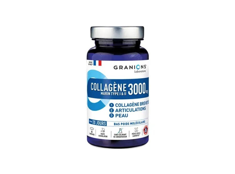 COLLAGÈNE MARIN • TYPE I & II • 3000 MG • 80 COMPRIMÉS - 20 JOURS
