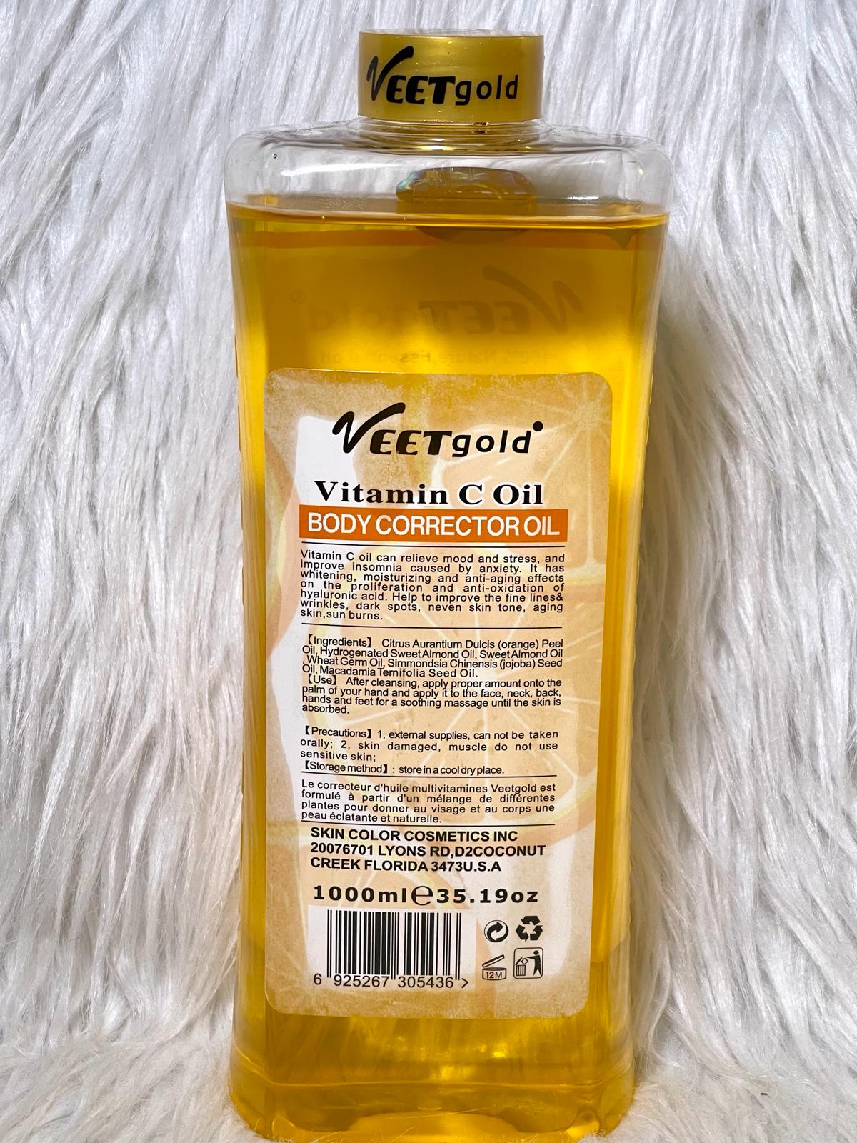 HUILE VEETGOLD VITAMINE C 100% NATUREL ESSENTIEL ULTRA ÉCLAIRCISSANT 7 DAYS ANTI IMPERFECTION