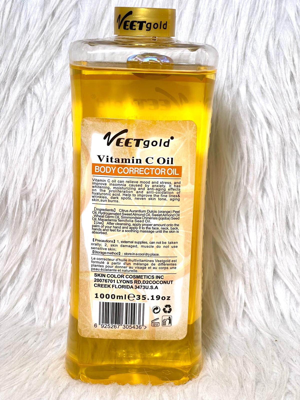 HUILE VEETGOLD VITAMINE C 100% NATUREL ESSENTIEL ULTRA ÉCLAIRCISSANT 7 DAYS ANTI IMPERFECTION