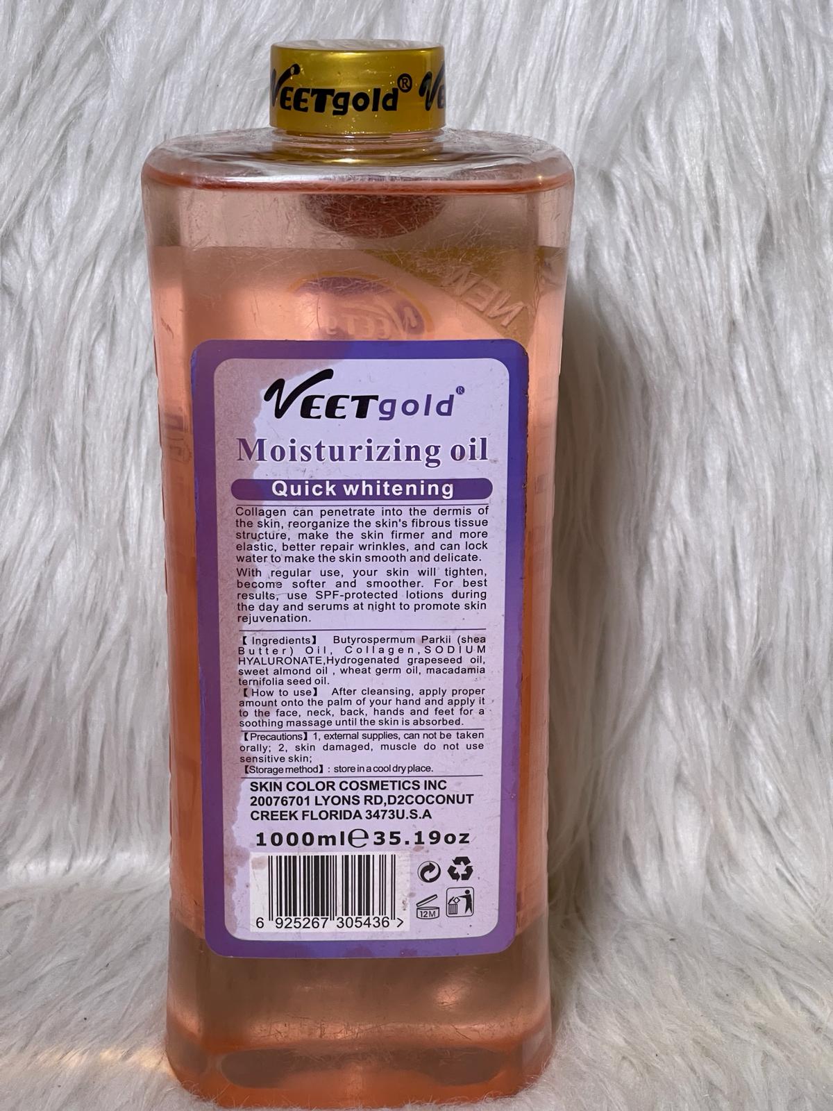VEETGOLD MIRACLE HUILE COLLAGENE PURE 100% NATUREL ULTRA BLANCHISSANT ANTI AGE 9 EN 1 VISAGE ET CORPS RESULTAT EN 7 JOURS