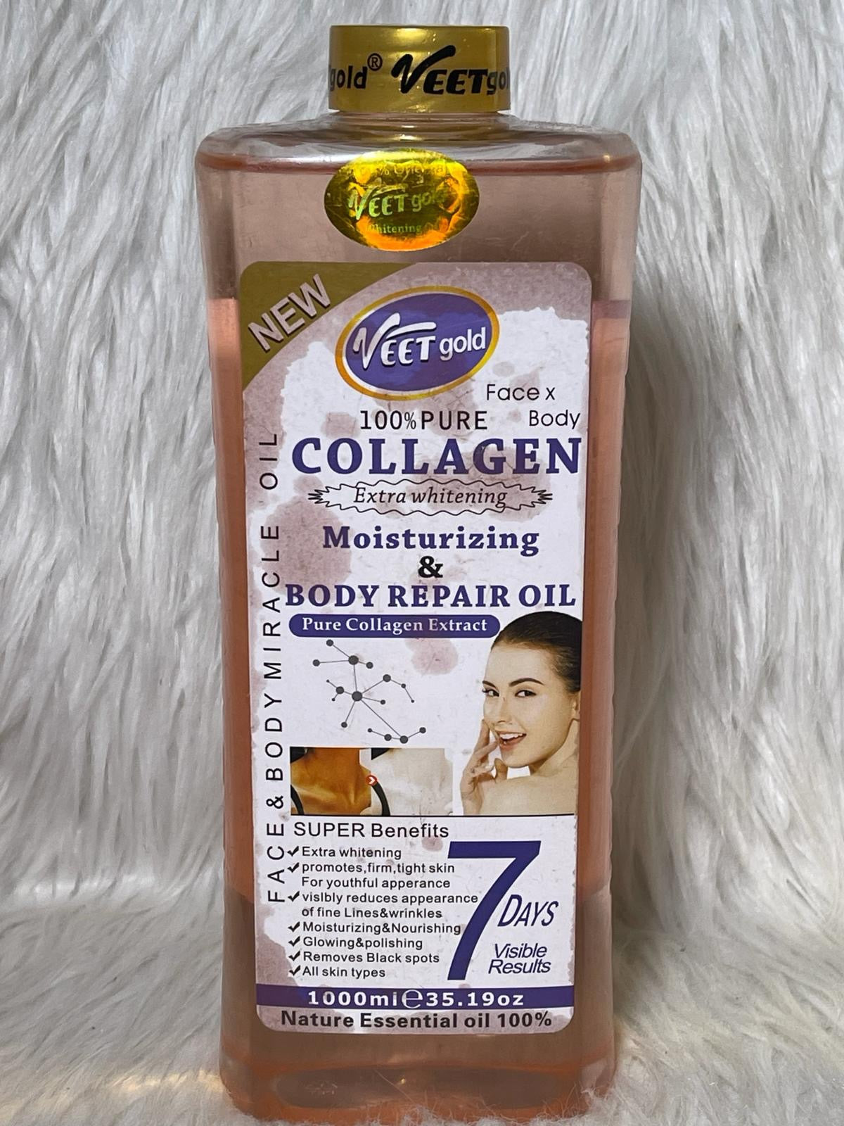 VEET GOLD HUILE ULTRA BLANCHISSANTE COLLAGENE PURE 100% NATUREL
