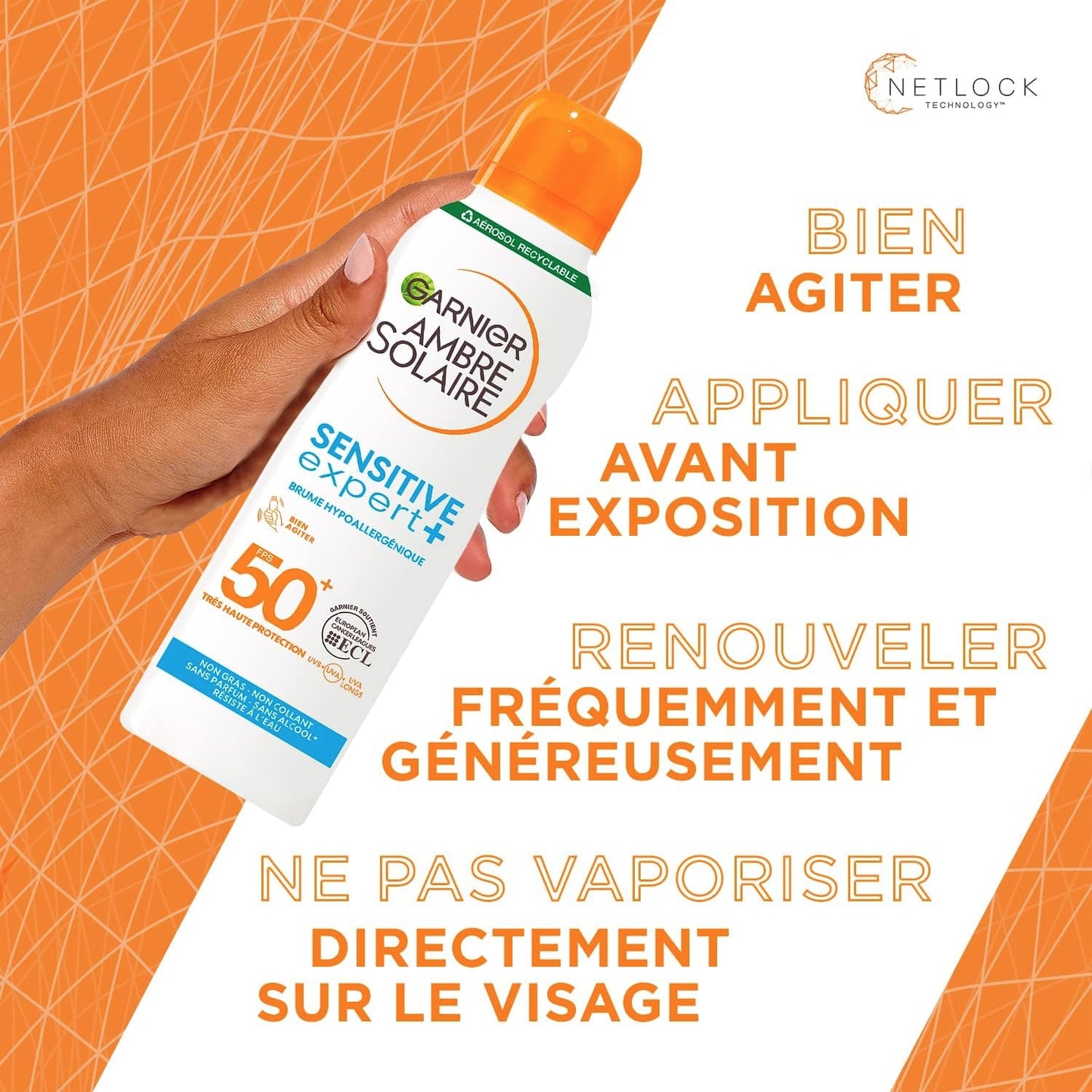 Garnier Ambre Solaire Sensitive Expert + Adulte Brume protectrice très haute protection hypoallergénique FPS50+