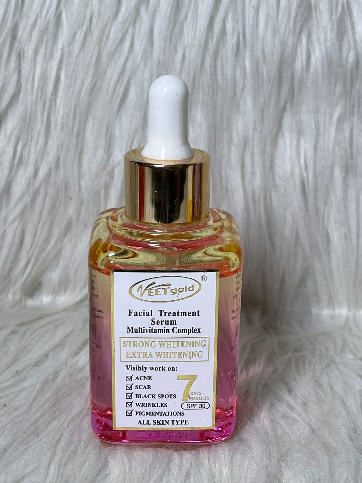 VEETGOLG SERUM ULTRA BLANCHISSANT SUPER EFFICACES ANTI IMPERFECTION POUR TOUT YPE DE PEAU 7 DAYS
