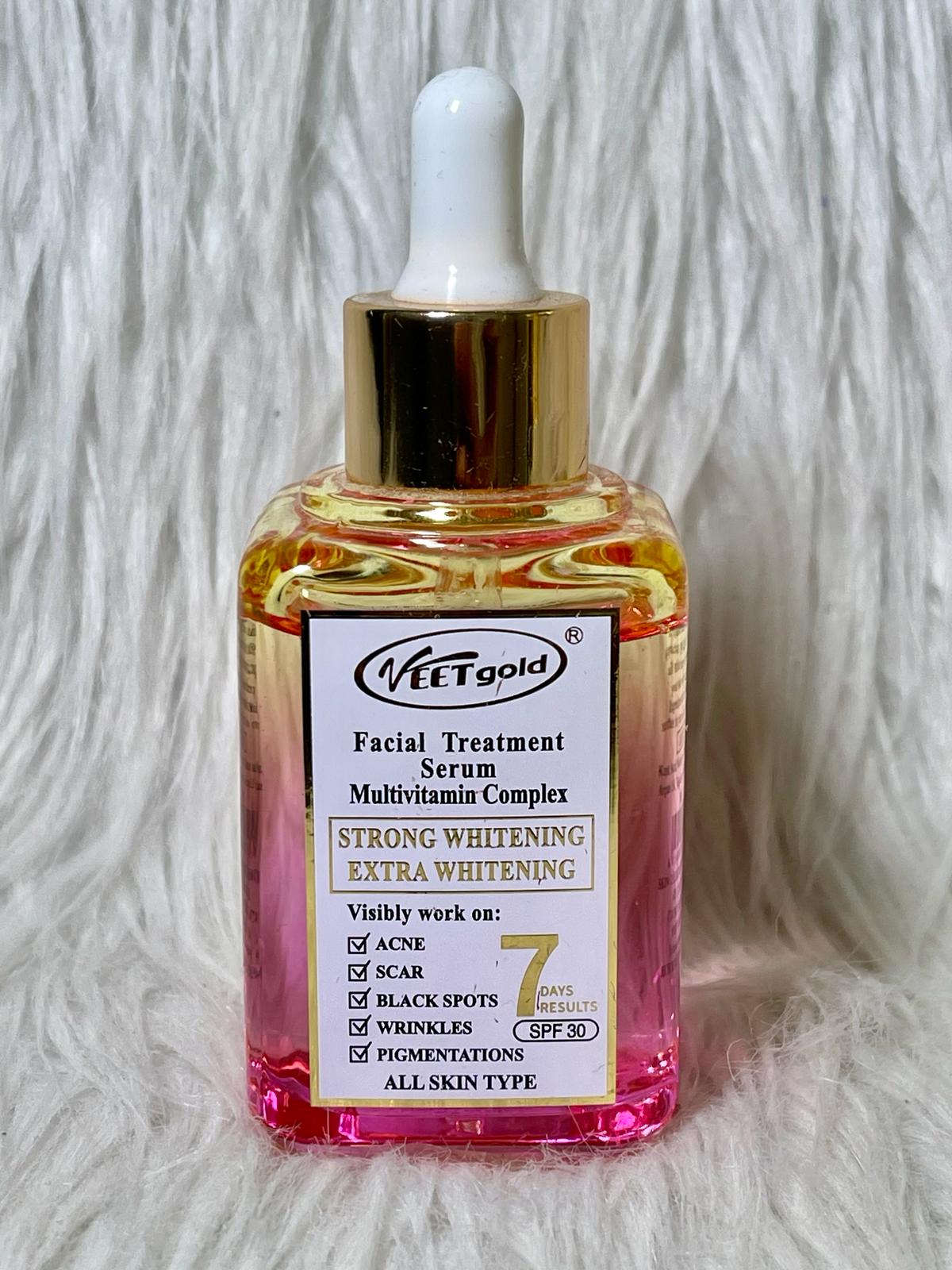 VEETGOLG SERUM ULTRA BLANCHISSANT SUPER EFFICACES ANTI IMPERFECTION POUR TOUT YPE DE PEAU 7 DAYS